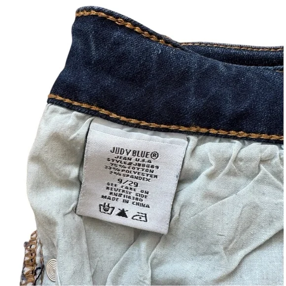 Judy Blue Women 9/29 Jeans Skinny Fit Style JB8469 Distressed Moto Denim Grunge - Picture 15 of 16